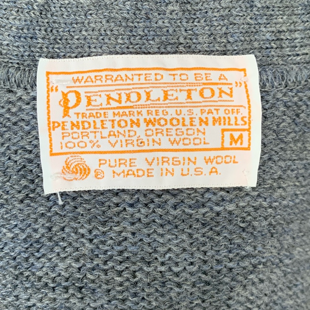 Pendleton szM Heather grey cable knit sweater vest EUC eclectic grandpa academic - Picture 2 of 5